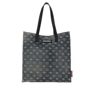 Dsquared Men Embroidered Denim D2 Shopping Bag